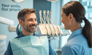 Image of a patient following a dental checkup timeline with visits every 6 months