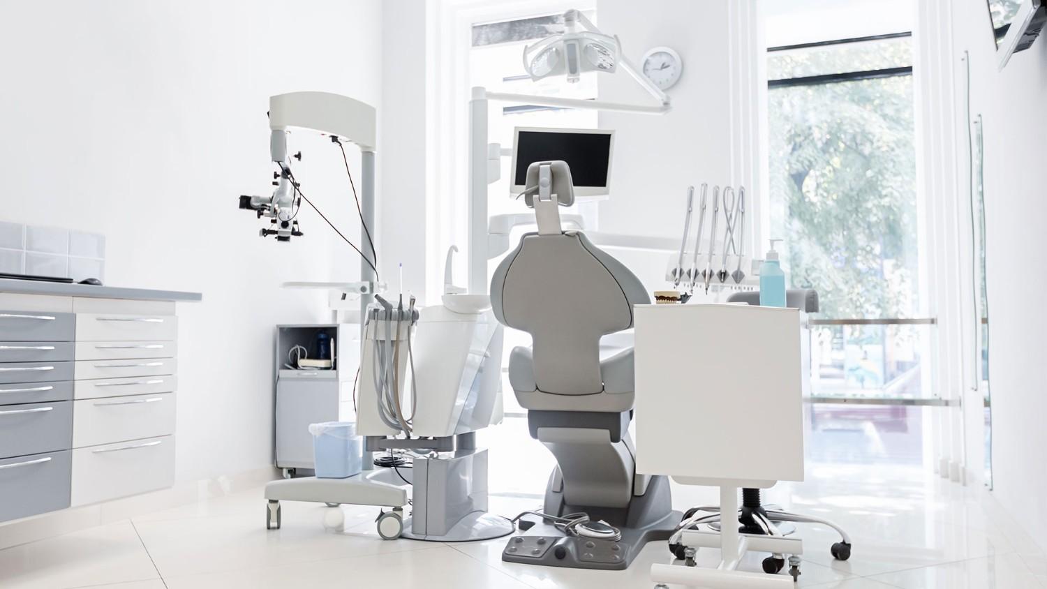 Modern dental chair at best dental facility in San Jose, California