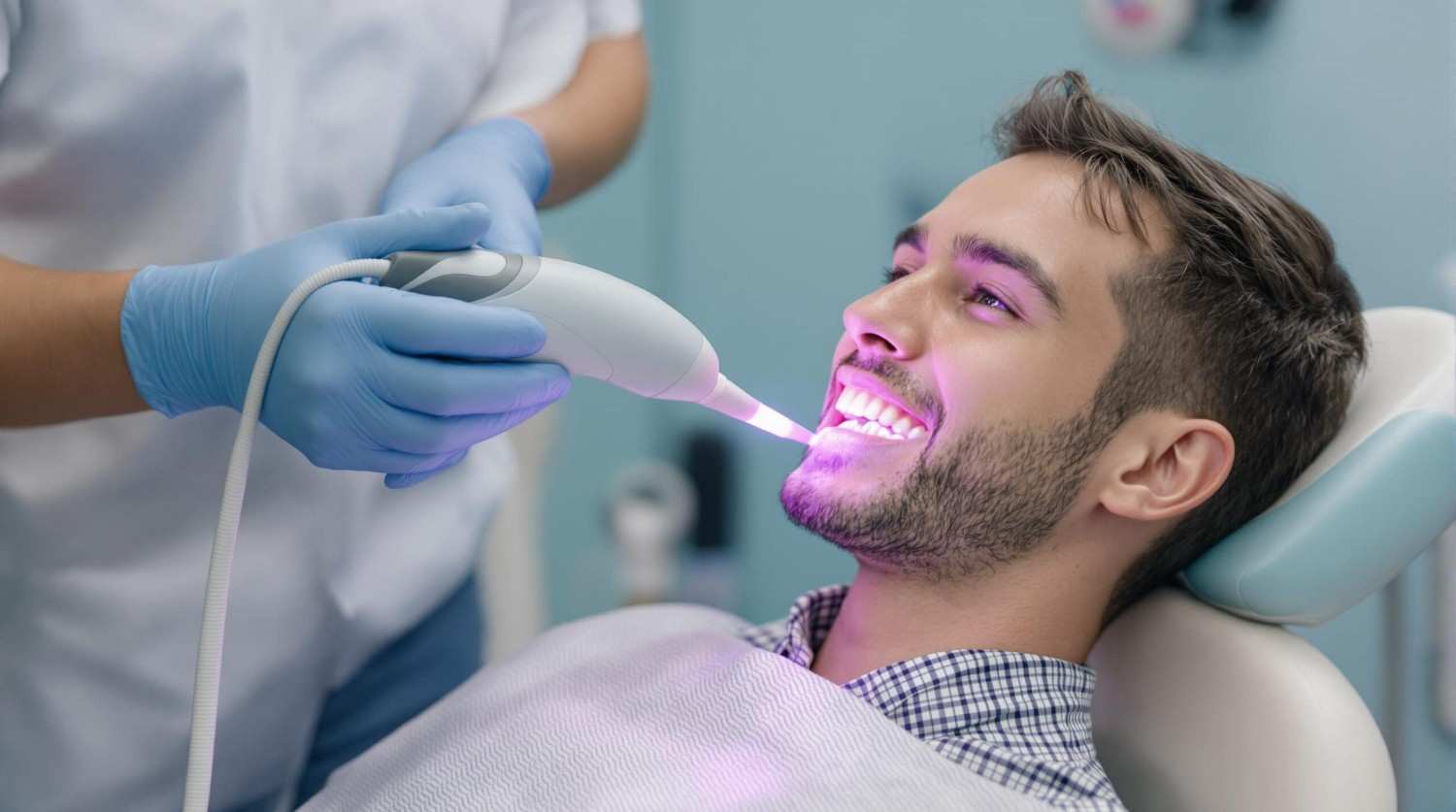 Image of dentist performing laser dentistry at San Jose dental clinic